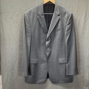 Banana Republic Gray Striped Wool Blazer